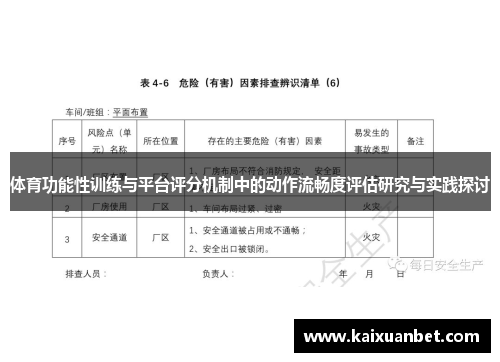 体育功能性训练与平台评分机制中的动作流畅度评估研究与实践探讨